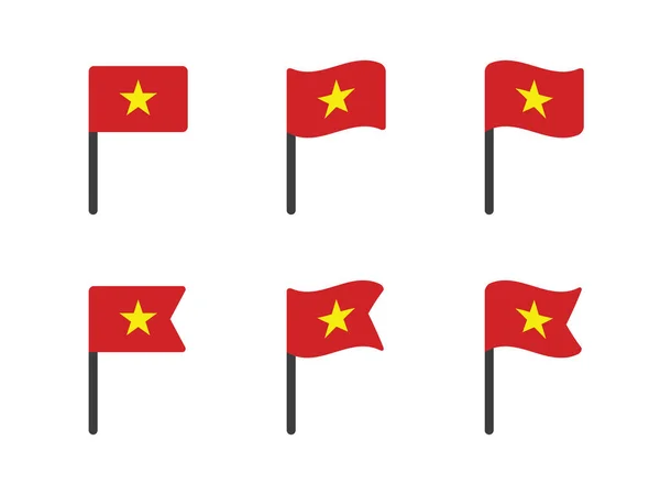 Vietnam flagga ikon set, flagga Socialistiska republiken Vietnam symboler — Stock vektor