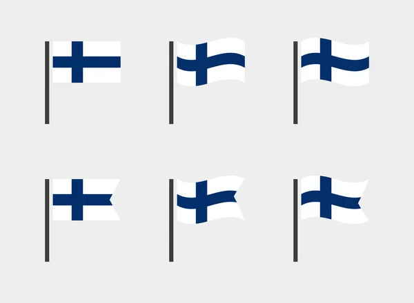 Finlândia conjunto de ícones de bandeira, bandeira nacional da República da Finlândia — Vetor de Stock