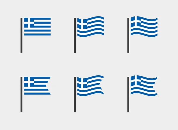 Conjunto de iconos de bandera de Grecia, símbolos de bandera nacional de Grecia — Archivo Imágenes Vectoriales
