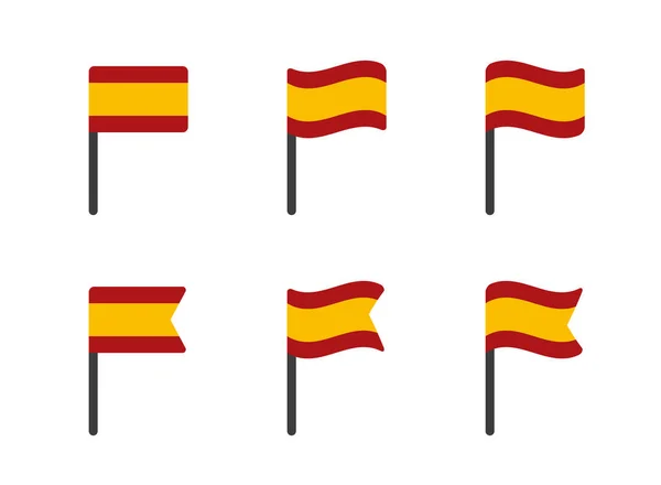 Espanha conjunto de símbolos da bandeira, ícones da bandeira nacional espanhola Gráficos De Vetores