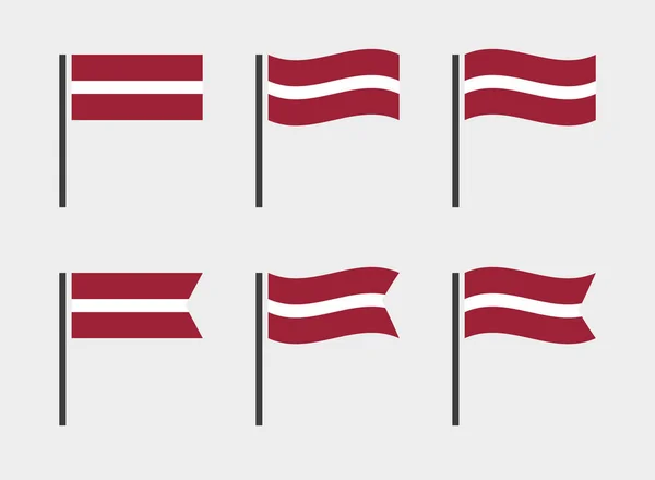 Lettland flagga ikoner set, symboler för Lettlands flagga — Stock vektor