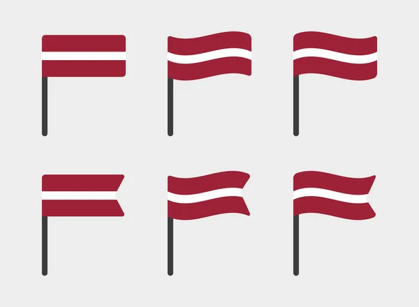 Repubblica di Lettonia set di simboli della bandiera, icone della bandiera nazionale della Lettonia — Vettoriale Stock