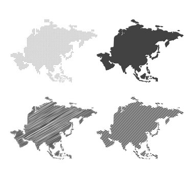 Asya haritası vektör illüstrasyonu, Asya kıta haritası