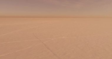 Soğuk kış manzarası kutup bölgesi, karla kaplı ağaçlar, ufukta buz nehri ve güneş ışınları. Aşırı düşük sıcaklık havası.