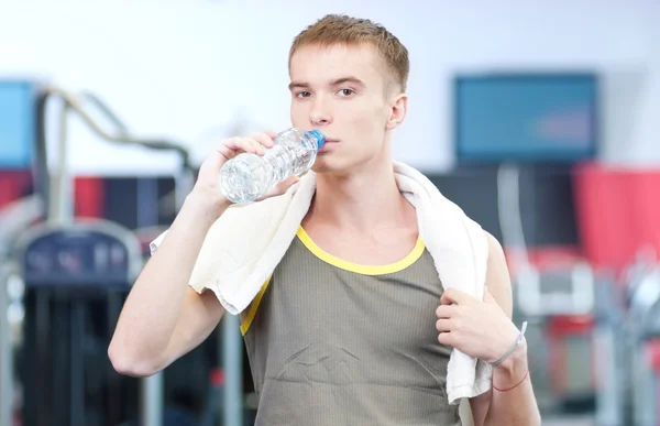 Man drinking water after sports — Stock Photo, Image