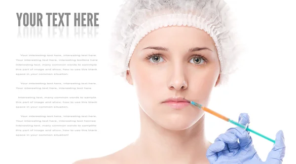 Cosmetic botox injection in face — Stock Photo, Image