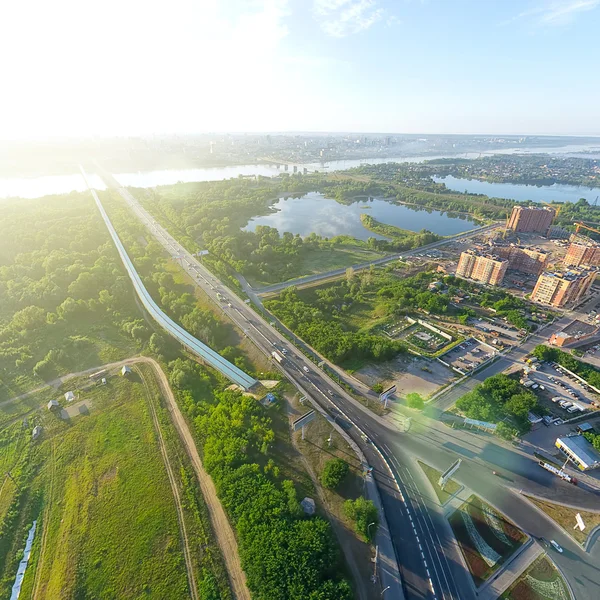 Uitzicht op de stad vanuit de lucht — Stockfoto