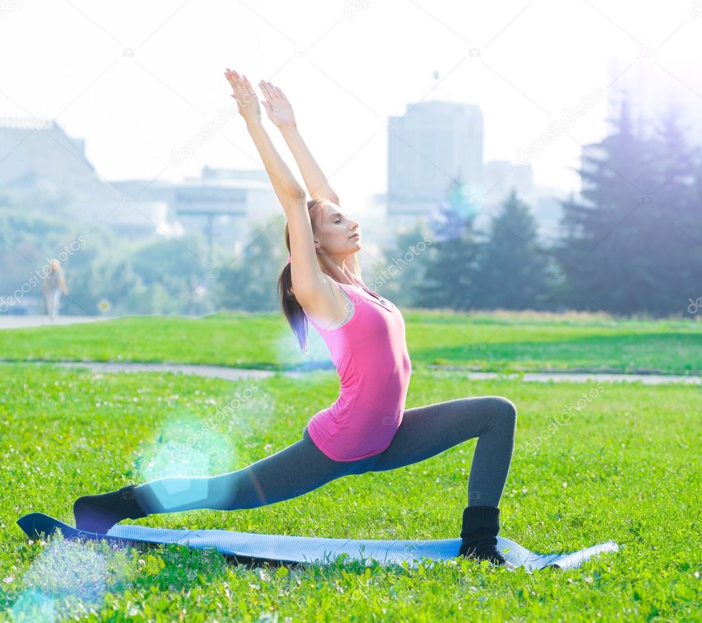 Woman doing stretching exercise