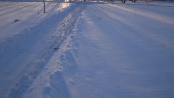 Beautiful scandinavian lapland winter aerial landscape — Stock Video