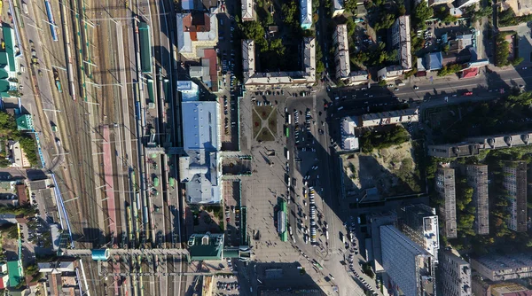 Uitzicht op de stad vanuit de lucht — Stockfoto