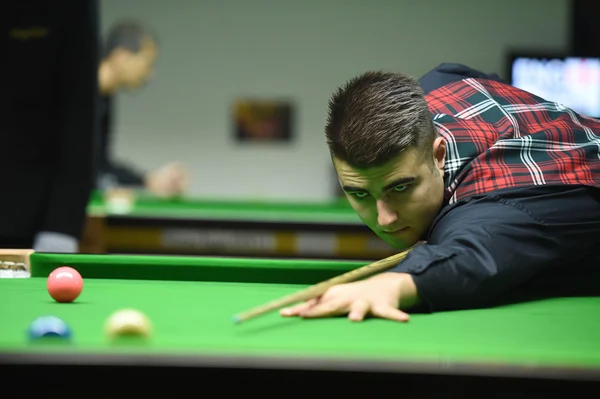 Bangkok, Tailândia SEP 3: Jamie Clark do País de Gales participa de um Campeonato Mundial de Seis Vermelhos de Sangsom 2014 no Montien Riverside Hotel em 3 de setembro de 2014 em Bangkok, Tailândia . — Fotografia de Stock