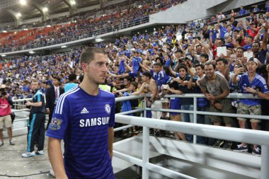 Bangkok - Mayıs 30:Eden Chelsea tehlike Singha sırasında eylem 