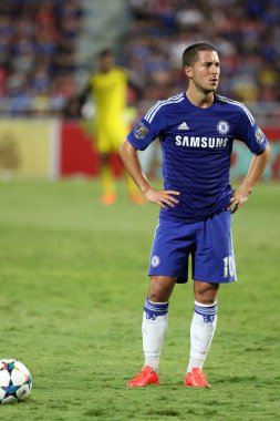 Bangkok - Mayıs 30:Eden Chelsea tehlike Singha sırasında eylem 