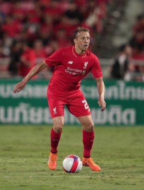 BANGKOK, THAILAND - JULY 14:Lucas Leiva of Liverpool in action d