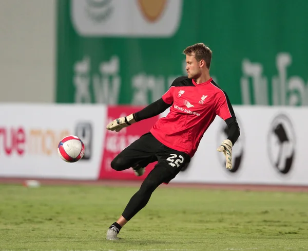 Bangkok, Tajlandia - 14:Simon lipca Mignolet w Liverpoolu w actio Obrazy Stockowe bez tantiem