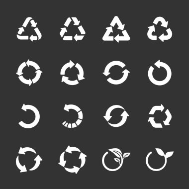 Geri dönüşüm simgesi seti, vektör eps10