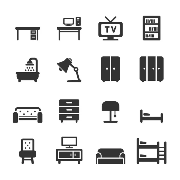 Muebles icono conjunto, vector eps10 — Archivo Imágenes Vectoriales