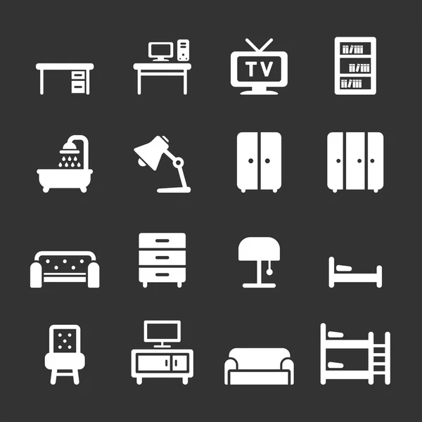 Muebles icono conjunto, vector eps10 — Archivo Imágenes Vectoriales