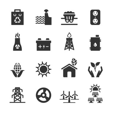 3, vektör eps10 ekoloji enerji Icon set