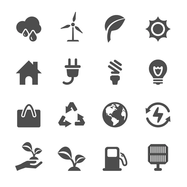 Conjunto de iconos de energía y ecología, vector eps10 — Archivo Imágenes Vectoriales