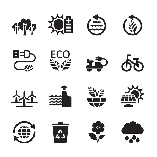 Ecología icono conjunto 7, vector eps10 — Vector de stock