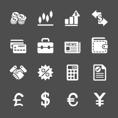 Finans ve para Icon set, vektör eps10