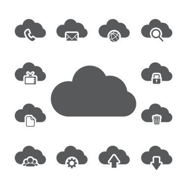 bilgisayar Icon set bulut, eps10 vektör