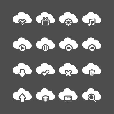bilgisayar Icon set bulut, eps10 vektör