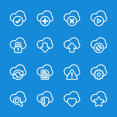 bilgisayar Icon set bulut, eps10 vektör