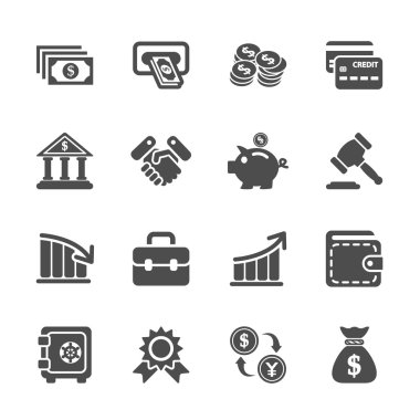 Finans ve para Icon set, vektör eps10