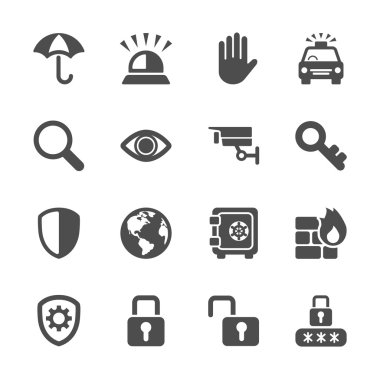 3, vektör eps10 güvenlik Icon set