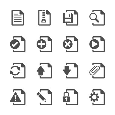 file document icon set, vector eps10 clipart