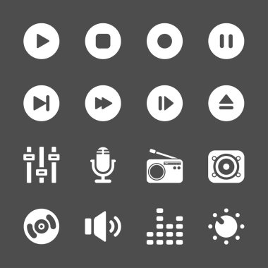 müzik ve çoklu ortam simgesini ayarla, eps10 vektör