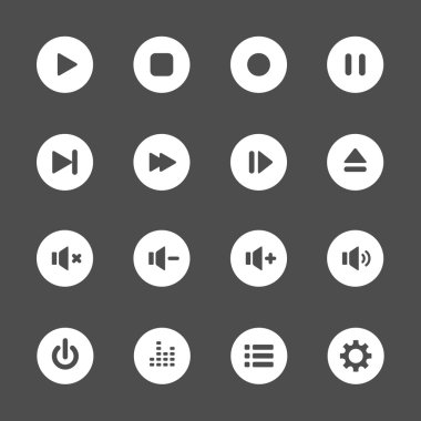 multimedya oynatıcı simge seti, vektör eps10