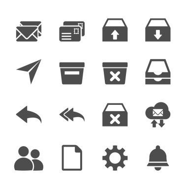 email icon set, vector eps10 clipart