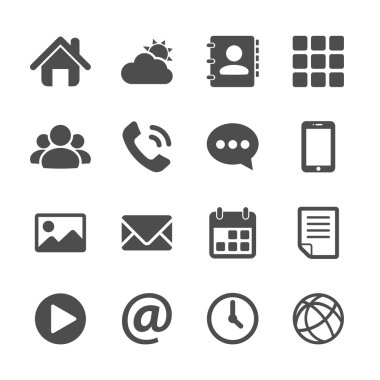 akıllı telefon uygulama simge seti, vektör eps10