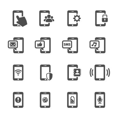 akıllı telefon iletişim simge seti, vektör eps10