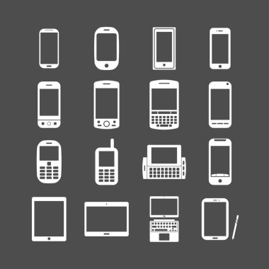 akıllı telefon ve tablet simgesi ayarla, eps10 vektör