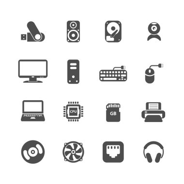 bilgisayar pc Icon set, vektör eps10