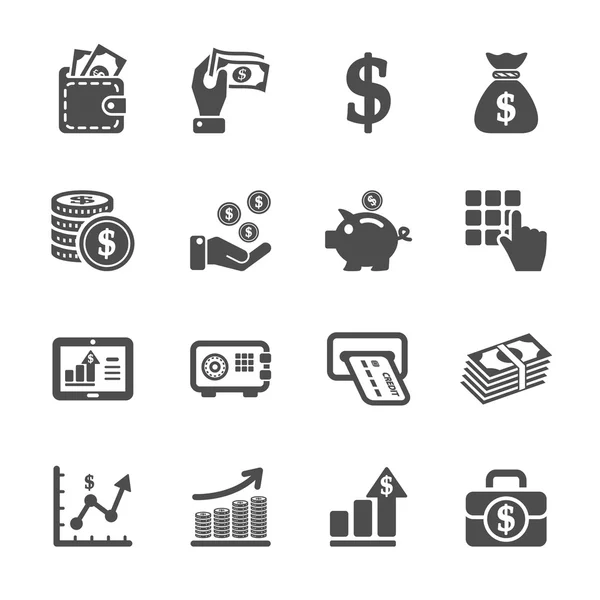 Money and finance icon set, vector eps10 — Stock Vector