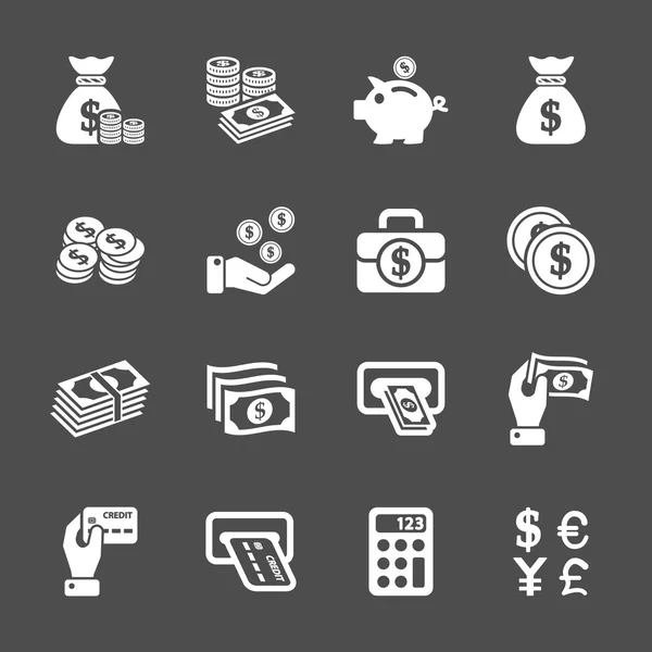 Geld Icon Set, Vektor eps10 — Stockvektor