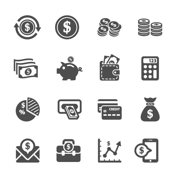 Geld Icon Set, Vektor eps10 — Stockvektor