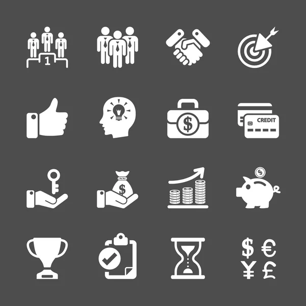 Business management and human resources icon set, vector eps10 — Stock Vector