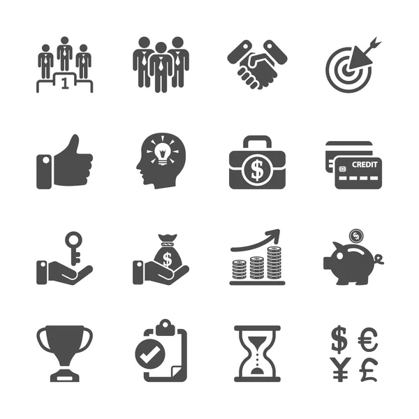 Business management en personele middelen pictogram instellen, vector eps10 — Stockvector