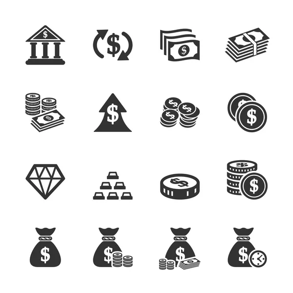Zestaw ikon pieniędzy, eps10 wektor — Wektor stockowy