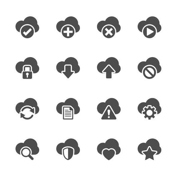 Conjunto de iconos de computación en la nube, vector eps10 — Archivo Imágenes Vectoriales