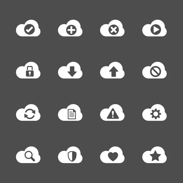Felhő kiszámítható ikon készlet, vektor eps10 — Stock Vector