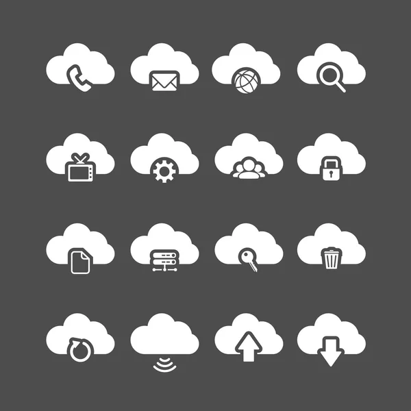 Conjunto de ícones de computação em nuvem, vetor eps10 — Vetor de Stock