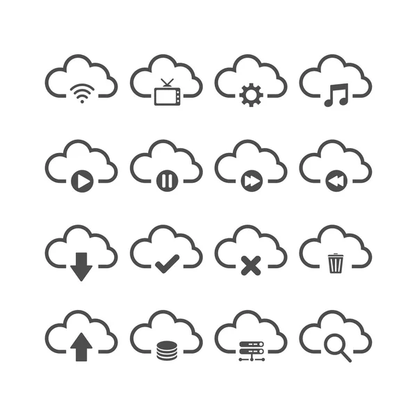 Symbolsatz für Cloud Computing, Vektor eps10 — Stockvektor