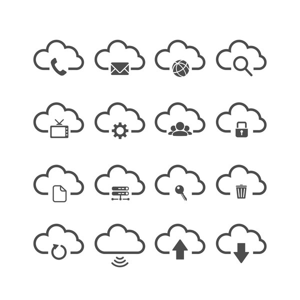 набор значков облачных вычислений, векторные эпс10
